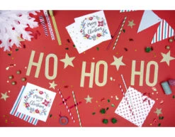 Witte Servetten Gouden Sterren 33cm 20st -Feestspullen Winkel witte servetten gouden sterren 33cm 20st 3