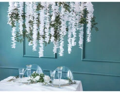 Witte Slinger Bloemen 1,8m -Feestspullen Winkel witte slinger bloemen 18m 2