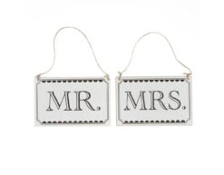 Wooden Signs Mr & Mrs Chair Signs