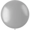 Zilveren Ballon Metallic Moondust Silver 80cm