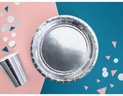 Zilveren Borden 23cm 6st -Feestspullen Winkel zilveren borden 23cm 6st 2