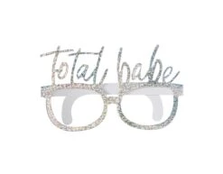 Zilveren Bril Total Babe Glitter 13cm 8st