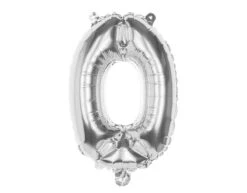 Zilveren Cijfer Ballon 0 Jaar 36cm