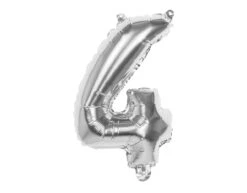 Zilveren Cijfer Ballon 4 Jaar 36cm