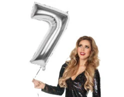 Zilveren Cijfer Ballon 7 Jaar 86cm