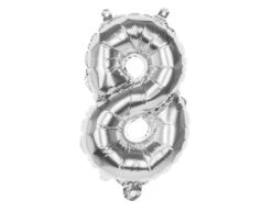 Zilveren Cijfer Ballon 8 Jaar 36cm