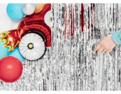 Zilveren Deurgordijn 2,5m -Feestspullen Winkel zilveren deurgordijn 25m 3