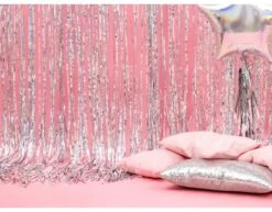 Zilveren Deurgordijn Holografisch 2,5m -Feestspullen Winkel zilveren deurgordijn holografisch 25m 2