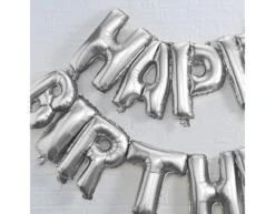 Zilveren Happy Birthday Ballonnen Set 35cm -Feestspullen Winkel zilveren happy birthday ballonnen set 35cm 2