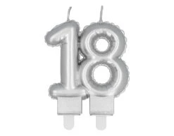 Zilveren Kaars 18 Jaar 8cm