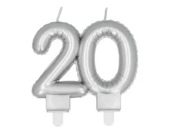 Zilveren Kaars 20 Jaar 8cm