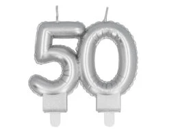 Zilveren Kaars 50 Jaar 8cm