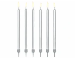 Zilveren Kaarsen 12,5cm 12st