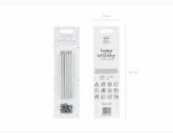 Zilveren Kaarsen 12,5cm 12st -Feestspullen Winkel zilveren kaarsen 125cm 12st 3