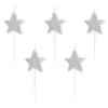 Zilveren Kaarsjes Sterren 3,5cm 5st