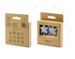 Zilveren Kaarsjes Sterren 3,5cm 5st -Feestspullen Winkel zilveren kaarsjes sterren 35cm 5st 4