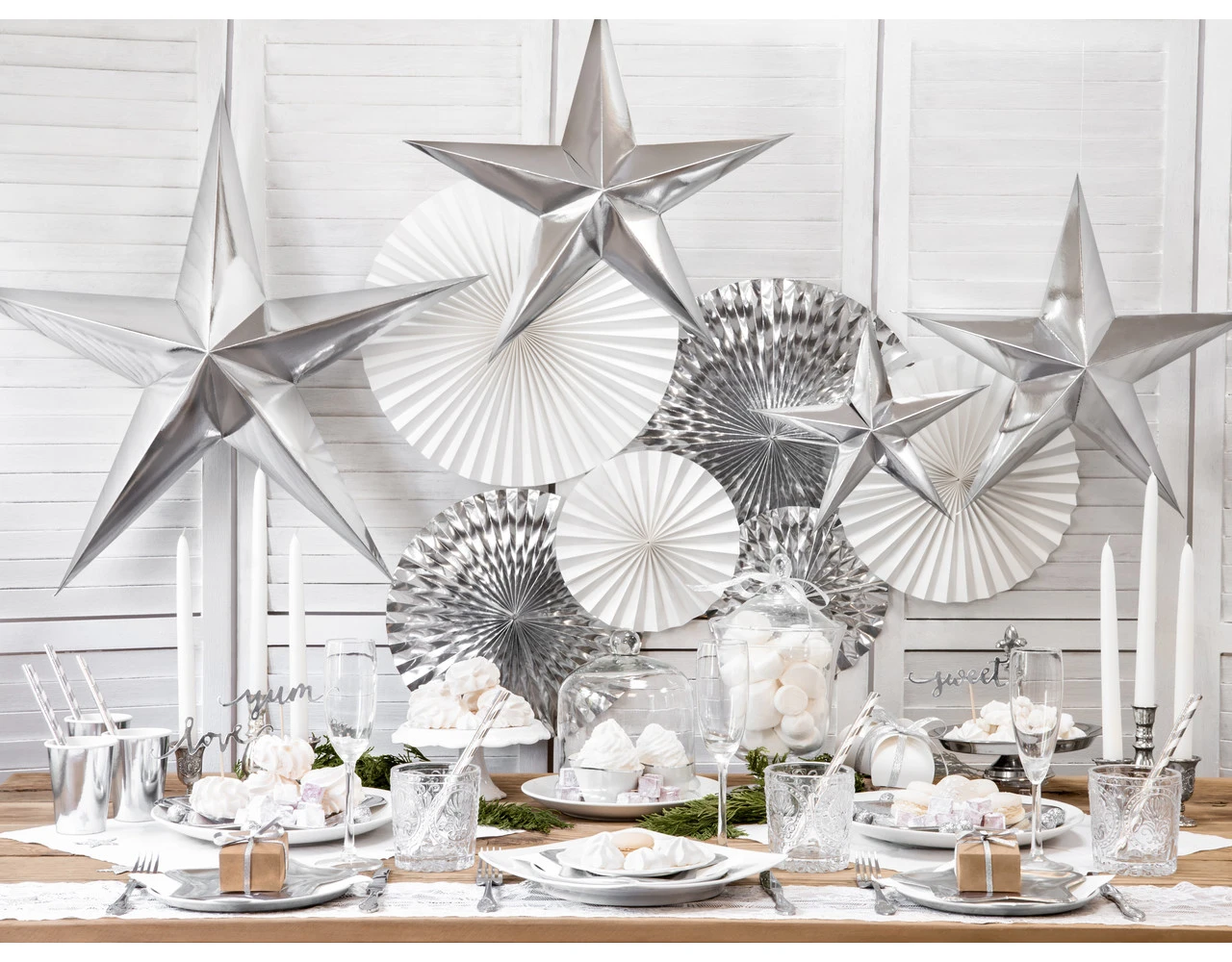 Zilveren Lampion Ster 30cm 4 Zilveren Lampion Ster 30cm - Afbeelding 4