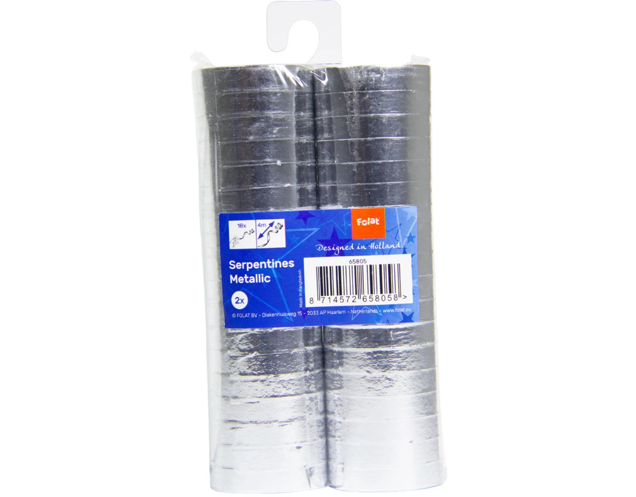 Zilveren Serpentines Metallic 4m 18 Ringen 2st 3 Zilveren Serpentines Metallic 4m 18 Ringen 2st - Afbeelding 3