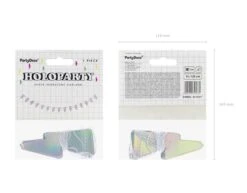 Zilveren Slinger Bliksem Holografisch 1,2m -Feestspullen Winkel zilveren slinger bliksem holografisch 12m 2