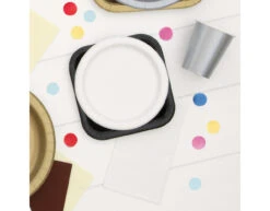 Zwarte Borden 18cm 20st -Feestspullen Winkel zwarte borden 18cm 20st 2