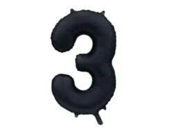 Zwarte Cijfer Ballon 3 Jaar Glans 86cm