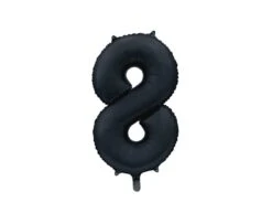 Zwarte Cijfer Ballon 8 Jaar Glans 86cm