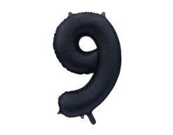 Zwarte Cijfer Ballon 9 Jaar Glans 86cm