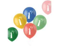Ballonnen 1 Jaar Gekleurd 33cm 6st