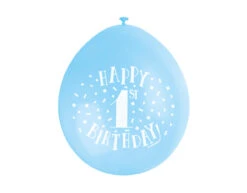 Ballonnen 1 Jaar Happy Birthday Blauw 28cm 10st -Feestspullen Winkel ballonnen 1 jaar happy birthday blauw 28cm 10st 2