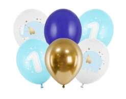 Ballonnen 1 Jaar Mix Blauw 30cm 6st