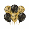 Ballonnen 100 Jaar Goud Zwart 30cm 6st