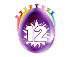 Ballonnen 12 Jaar Meerkleurig 30cm 8st