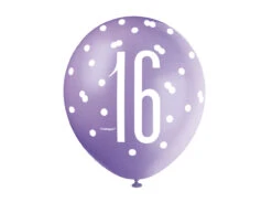 Ballonnen 16 Jaar Stippen 30cm 6st -Feestspullen Winkel ballonnen 16 jaar stippen 30cm 6st 1