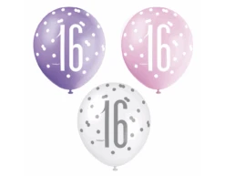 Ballonnen 16 Jaar Stippen 30cm 6st
