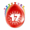 Ballonnen 17 Jaar Meerkleurig 30cm 8st