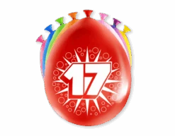 Ballonnen 17 Jaar Meerkleurig 30cm 8st