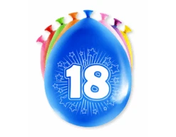 Ballonnen 18 Jaar Hoera 30cm 8st