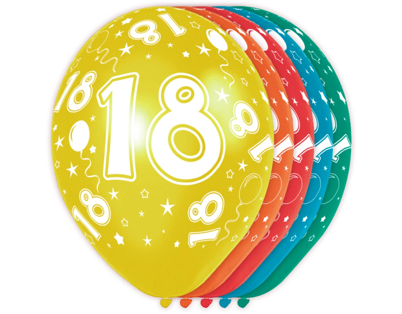 Ballonnen 18 Jaar Versiering 30cm 5st 2 Ballonnen 18 Jaar Versiering 30cm 5st - Afbeelding 2