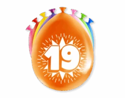 Ballonnen 19 Jaar Meerkleurig 30cm 8st