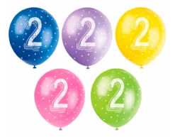 Ballonnen 2 Jaar Confetti 30cm 5st
