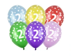 Ballonnen 2 Jaar Gekleurd Metallic 30cm 6st