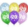 Ballonnen 20 Jaar Gekleurd Metallic 30cm 6st