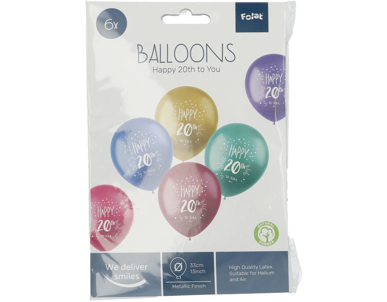 Ballonnen 20 Jaar Happy 20th 33cm 6st 2 Ballonnen 20 Jaar Happy 20th 33cm 6st - Afbeelding 2