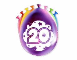 Ballonnen 20 Jaar Meerkleurig 30cm 8st