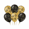 Ballonnen 21 Jaar Goud Zwart 30cm 6st
