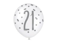 Ballonnen 21 Jaar Stippen 30cm 6st -Feestspullen Winkel ballonnen 21 jaar stippen 30cm 6st 2