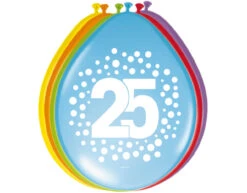 Ballonnen 25 Jaar Stippen 30cm 8st