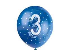 Ballonnen 3 Jaar Confetti 30cm 5st -Feestspullen Winkel ballonnen 3 jaar confetti 30cm 5st 2