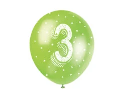 Ballonnen 3 Jaar Confetti 30cm 5st -Feestspullen Winkel ballonnen 3 jaar confetti 30cm 5st 4