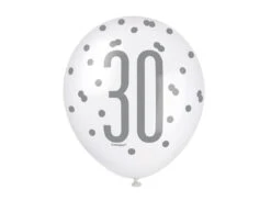 Ballonnen 30 Jaar Stippen 30cm 6st -Feestspullen Winkel ballonnen 30 jaar stippen 30cm 6st 2